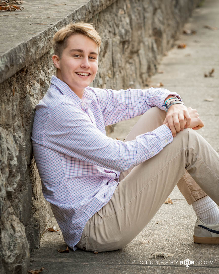 Karsten senior pics - downtown rock wall