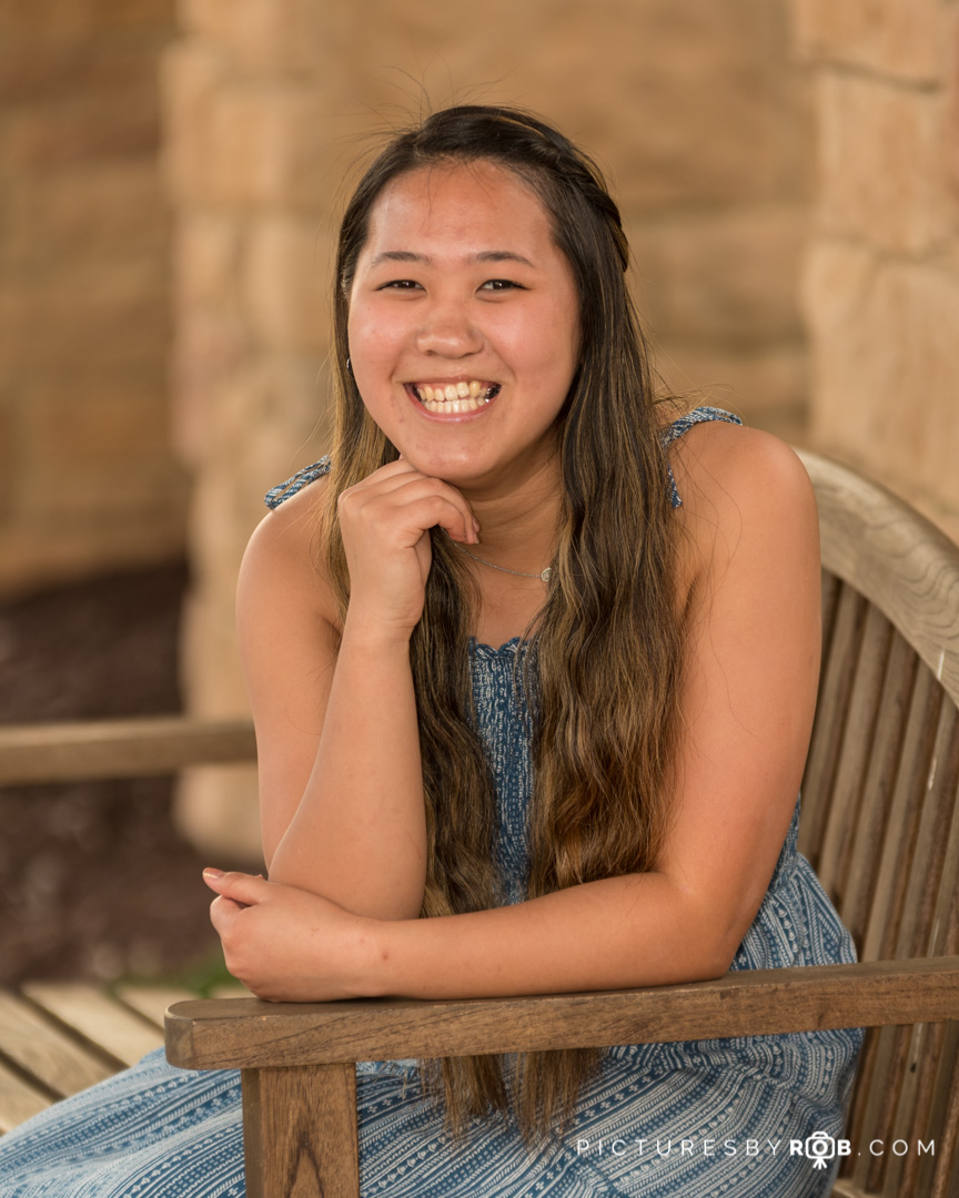 Mercy Senior pics wooden bench